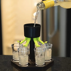 6 Shot Glass Dispenser for Wine Whisky Beer Liquor - Ideal for Parties