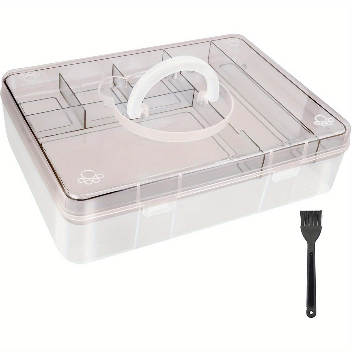 Stackable Craft Storage Box with 7 Compartment Tray