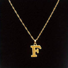 Golden Initial A Pendant Necklace Dainty Letter A Charm Alphabets Jewelry