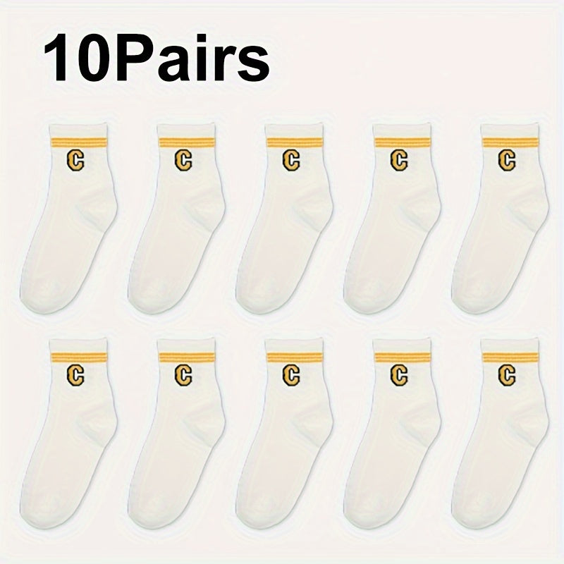 10 20 30 Pairs Letter Print Socks Short Women's Stockings