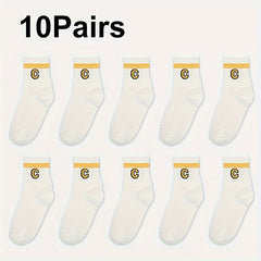 10 20 30 Pairs Letter Print Socks Short Women's Stockings