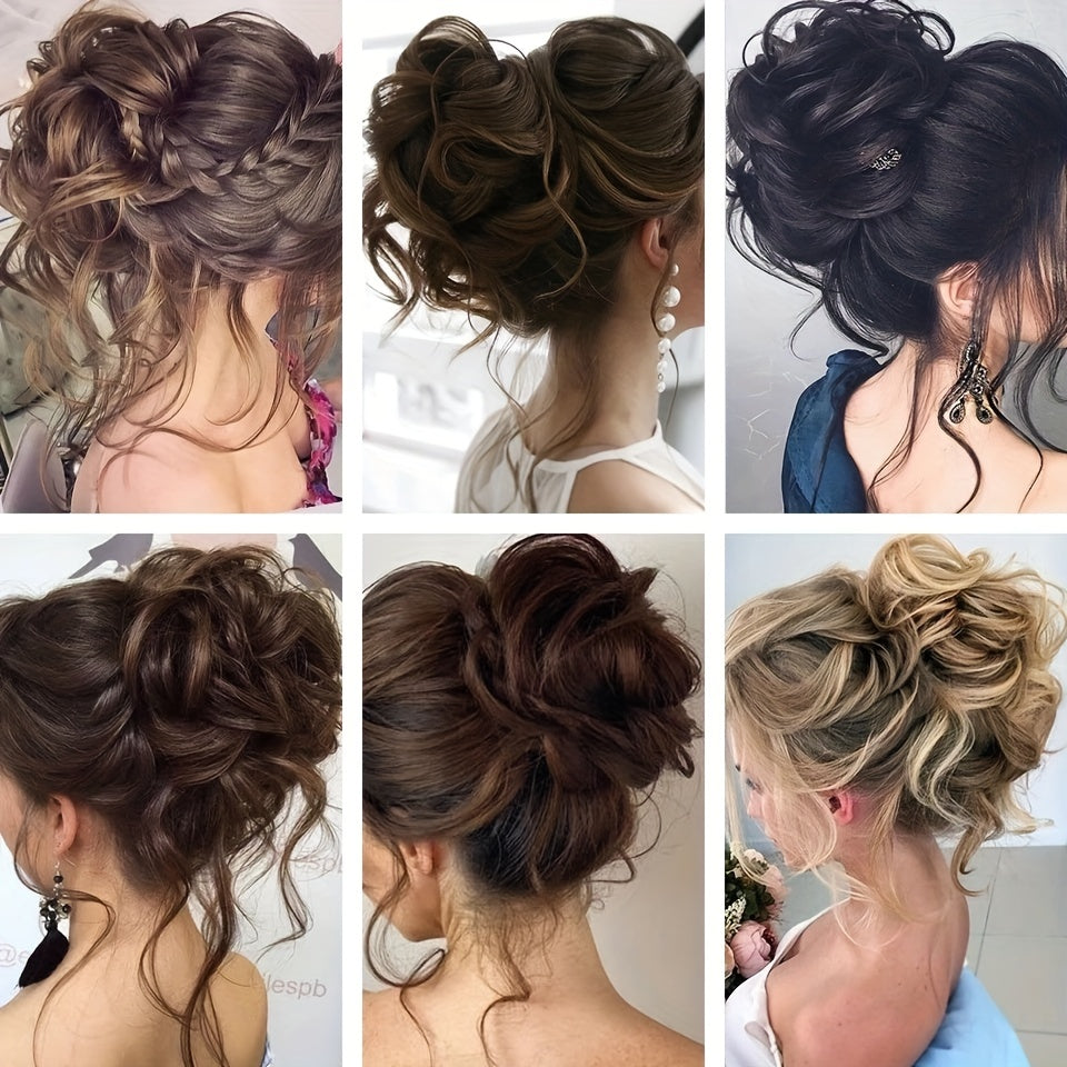 Curly Wavy Hair Bun Clip Tousled Updo Hair Extensions