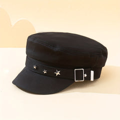 Y2K Retro Navy Newsboy Hat Women's Octagonal Cap