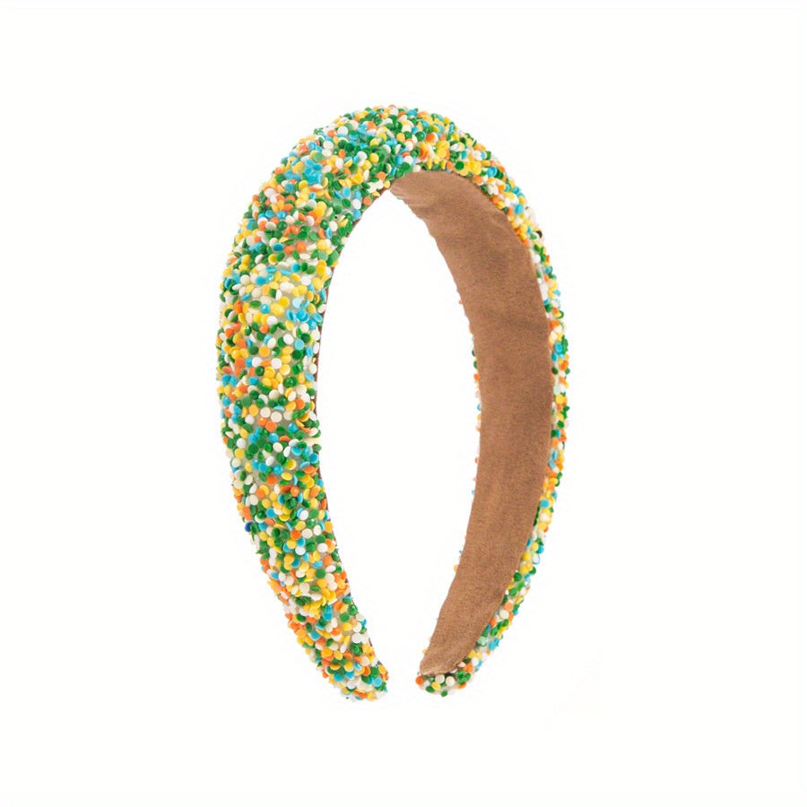 Colorful Beads Hairbands Wide Hair Band Girls Hair Accessories
