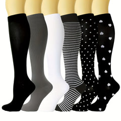 6 Pairs Copper Compression Socks 15-20mmHg Graduated Compression
