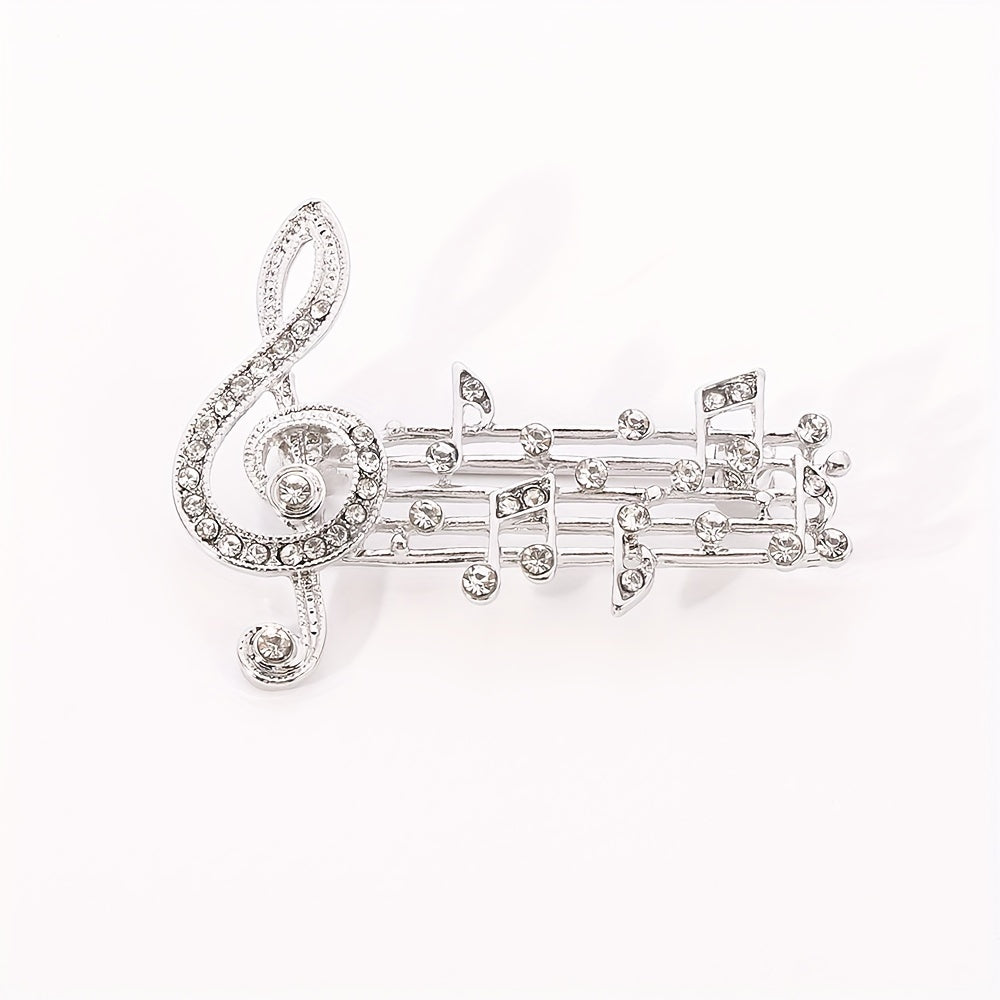 Rhythm Full Drill Jumping Brooch Women's Sweater Corsage Anti-lapsing Pin