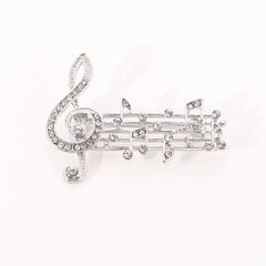 Rhythm Full Drill Jumping Brooch Women's Sweater Corsage Anti-lapsing Pin