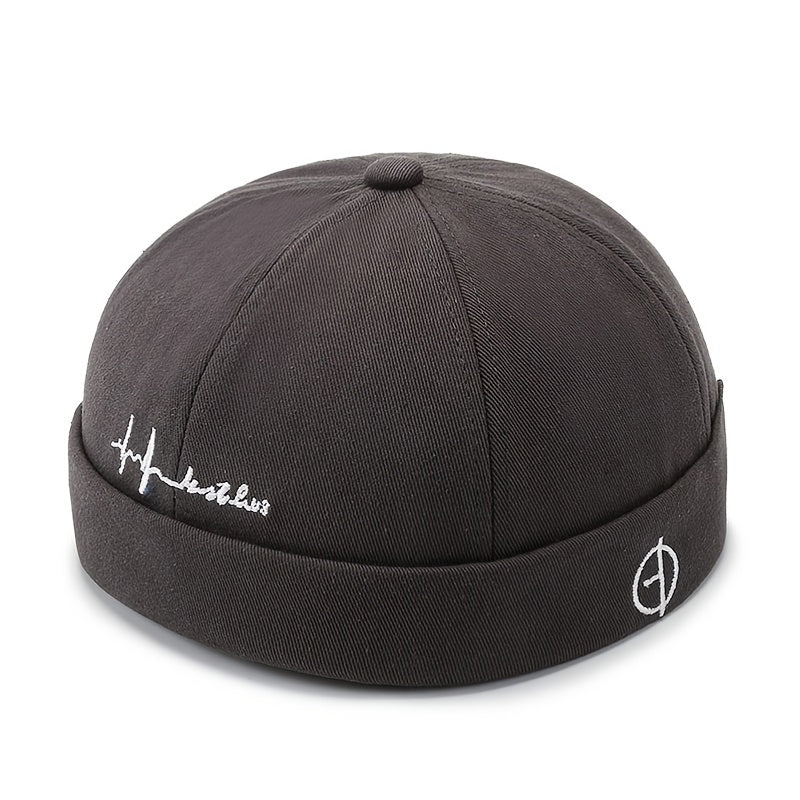 Embroidered Beanie Hat Retro Sailor Brimless Docker Caps