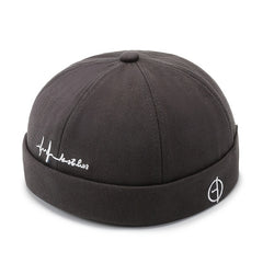 Embroidered Beanie Hat Retro Sailor Brimless Docker Caps