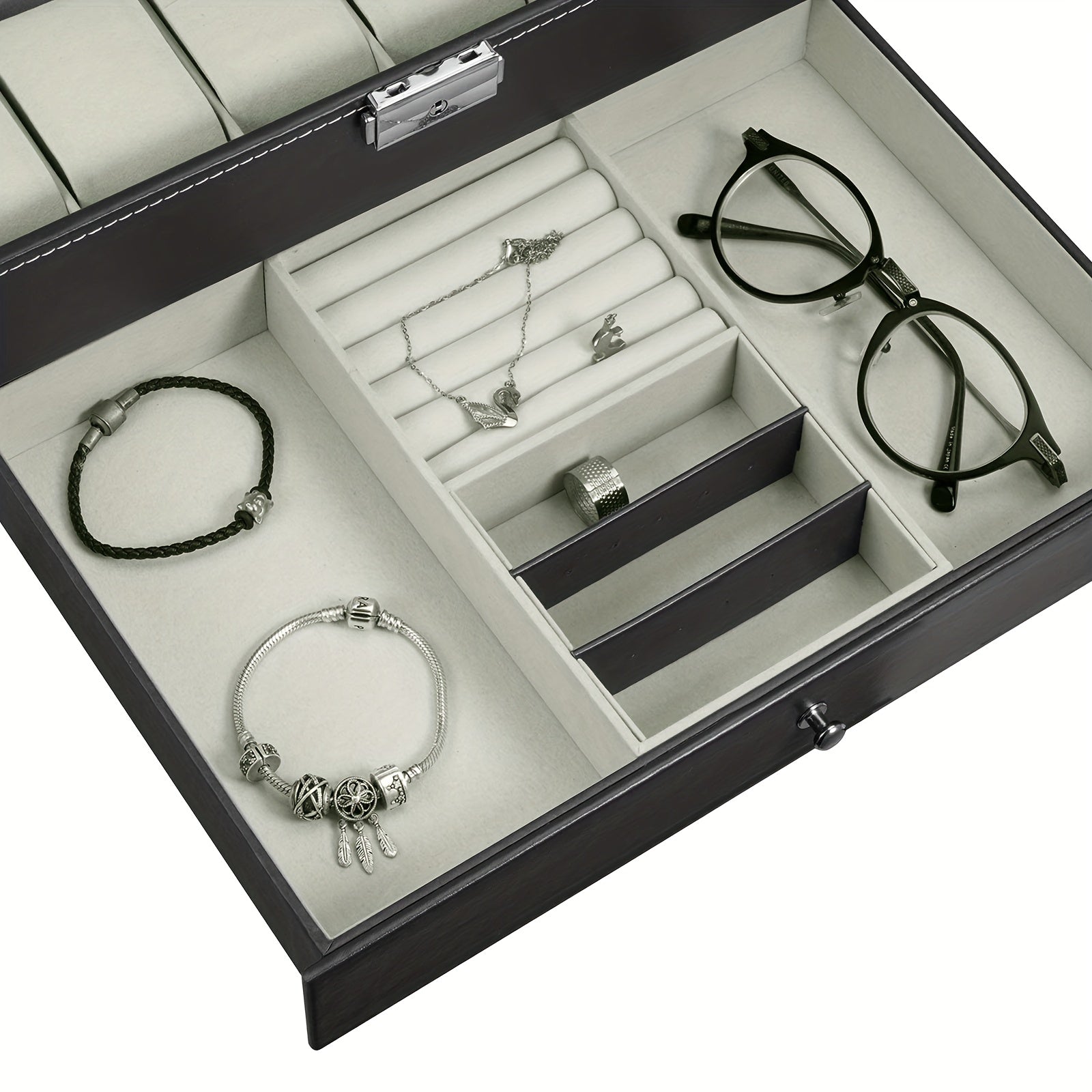 12 Slot Double Layer Watch Storage Box Jewelry Storage Box