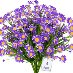 4pcs UV Resistant Plastic Chrysanthemum Artificial Daisy Flowers Home Decor
