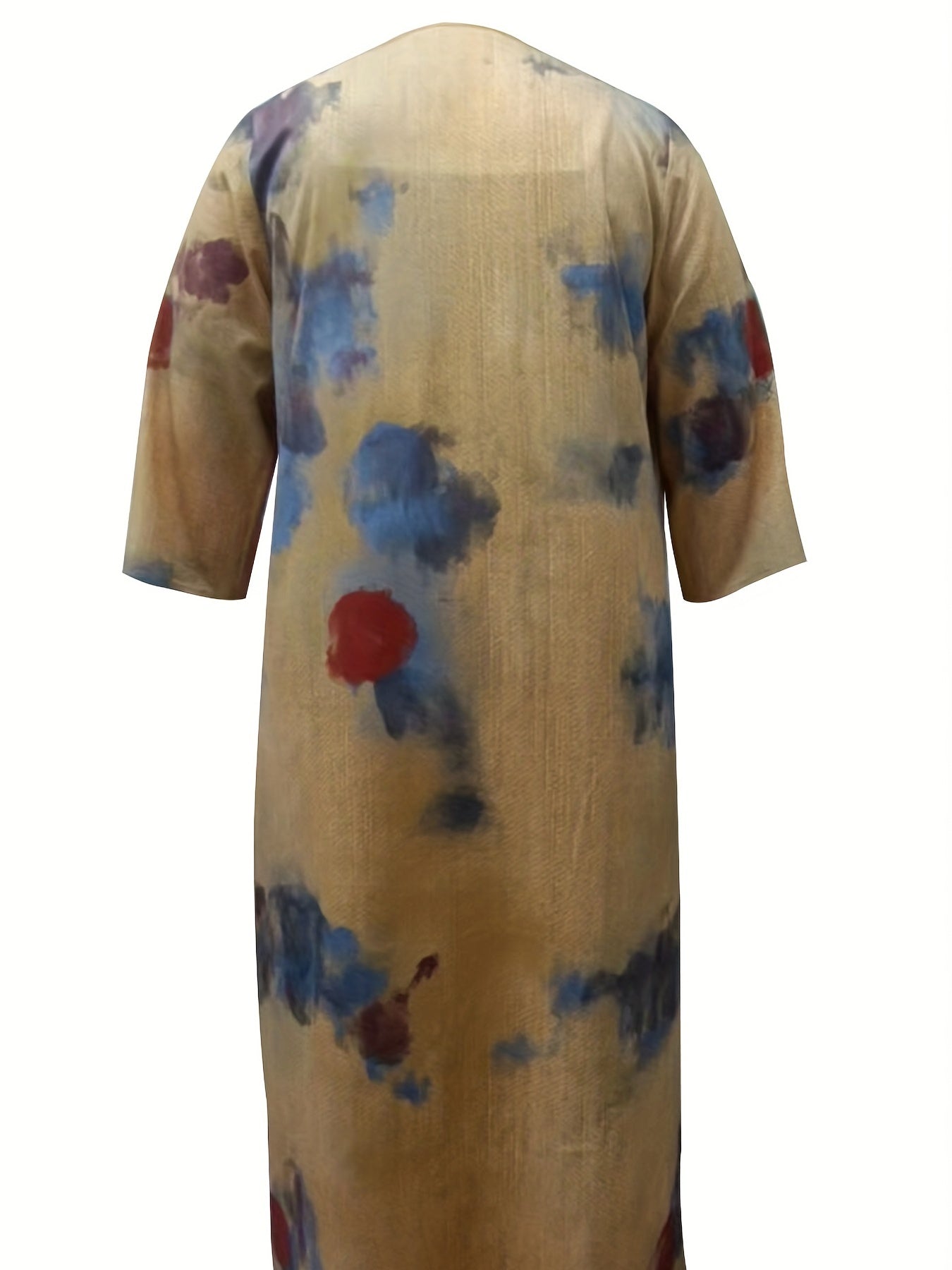  Tie Dye Cardigan & Solid Cami Dress 2-Piece Set