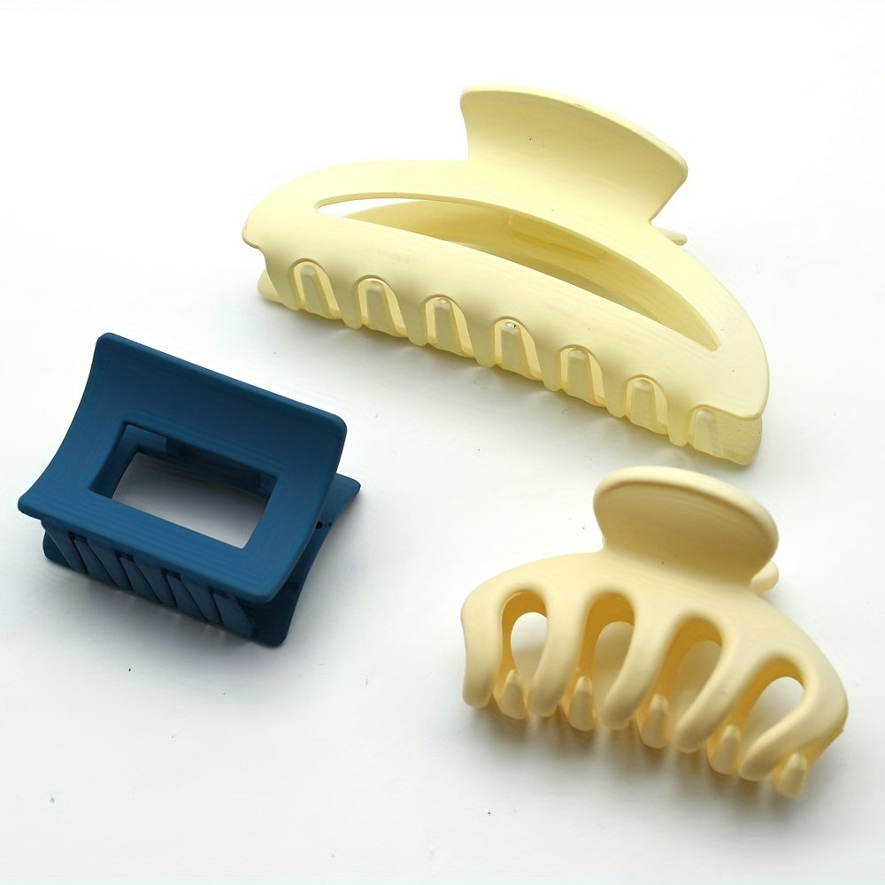 Matte Solid Square Hair Claw Clip Non Slip Strong Hold Grip Hair Jaw Clip