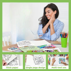 Girl Moments Coloring Book & Daily Relaxation Activity for Adults - Beige Paper