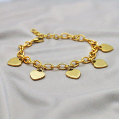 Personalized Heart Nameplate Bracelet Stainless Steel
