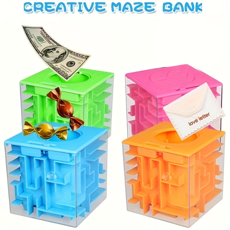3D Stereo Maze Piggy Bank Puzzle Gift
