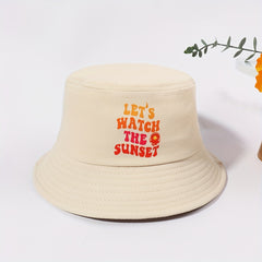 SUNSET Bucket Hat Khaki Sunscreen Basin Hat Cotton Travel Beach Hats Women