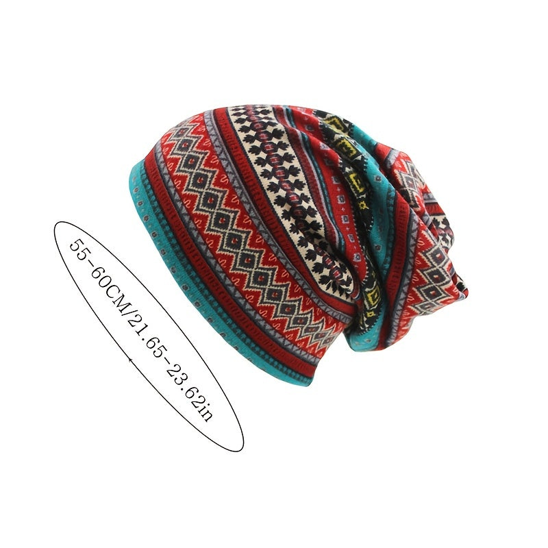Vintage Boho Style Beanie Hat Scarf Combo