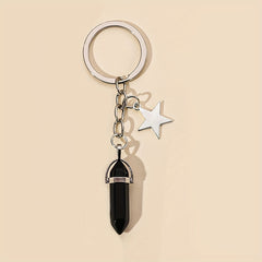 Crystal Decor Keychain Metal Star Moon Key Ring Purse Bag Charm Gift