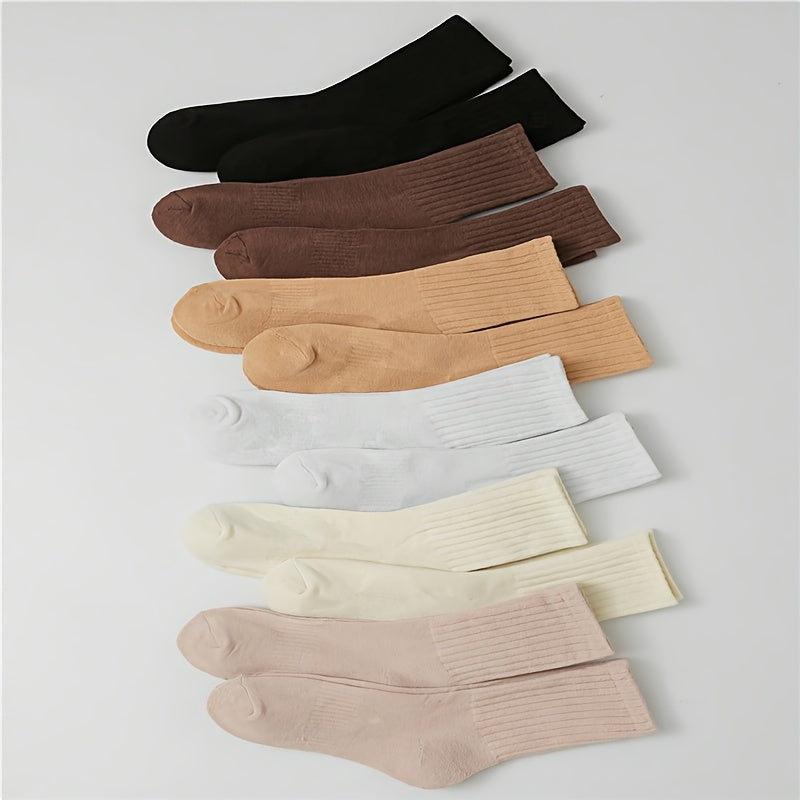 12 Pairs Soft Comfy Mid Tube Women's Socks Stockings