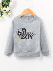 Boy's Mams Boy Print Sweatshirt Casual Slightly Stretch Breathable Sweatshirt