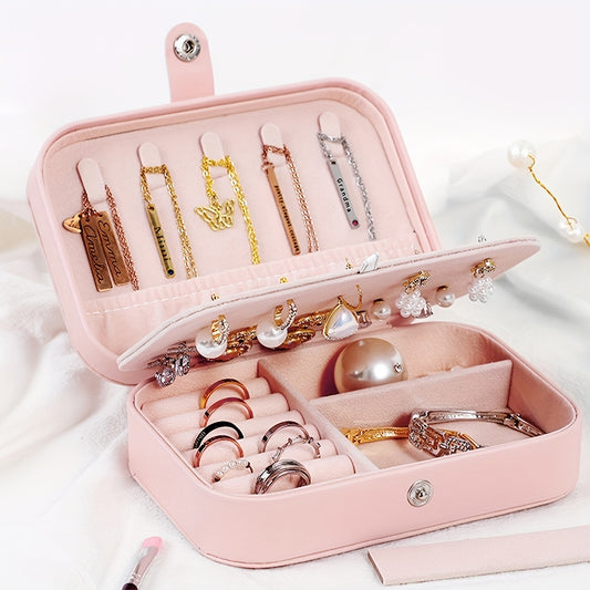 PU Double Layer Ornament Box Lipstick Ring Necklace Storage Box