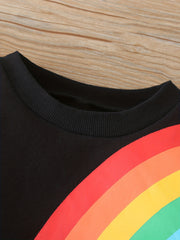 Boys Cartoon Rainbow Print Sweatshirt