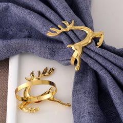 6pcs Christmas Deer Napkin Rings for Table Settings