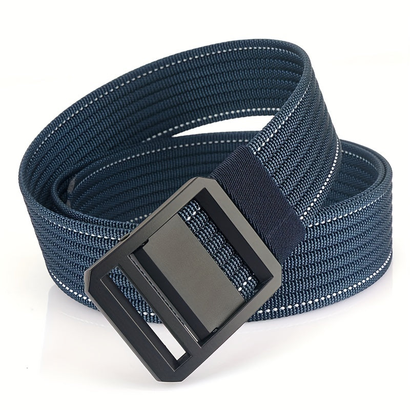 Men's Metal Buckle Nylon Braided Belt Casual Youth Belt