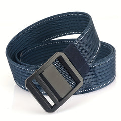 Men's Metal Buckle Nylon Braided Belt Casual Youth Belt