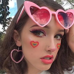 Heart Sunglasses Women Vintage Cat Eye Style Glasses