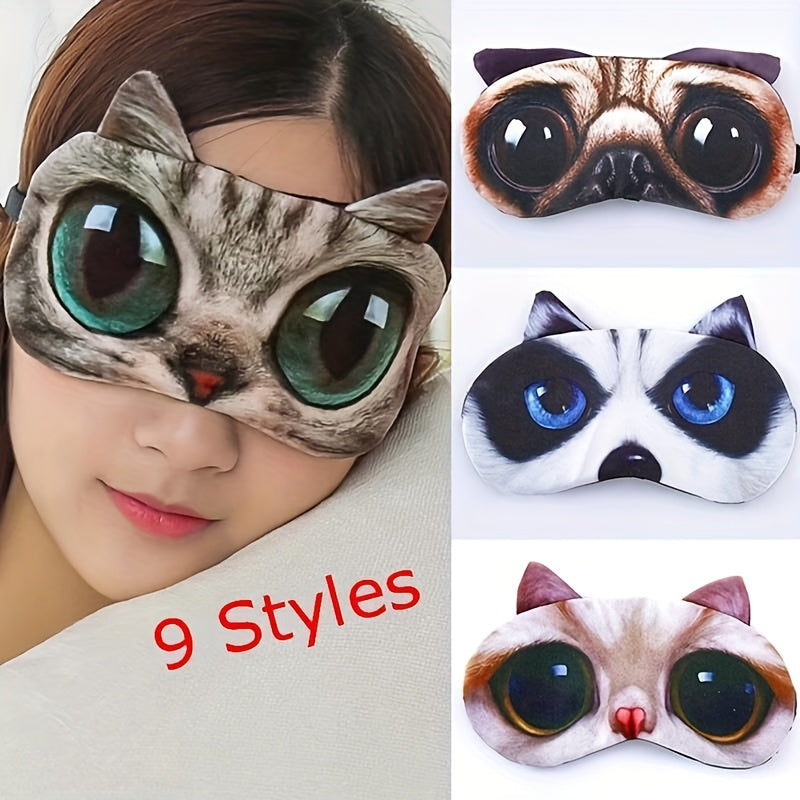 3D Animal Sleep Mask Cat Dog Eye Mask For Men And Women