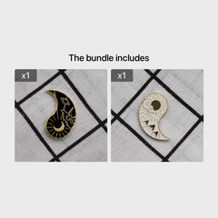Tai Chi Gossip Array Enamel Brooch For Men
