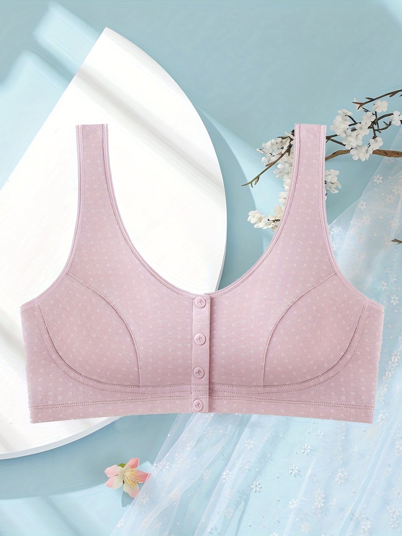  Ditsy Print Front Closure T-shirt Bra