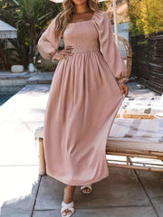 Women's Plus Size Lantern Sleeve Maxi Dress