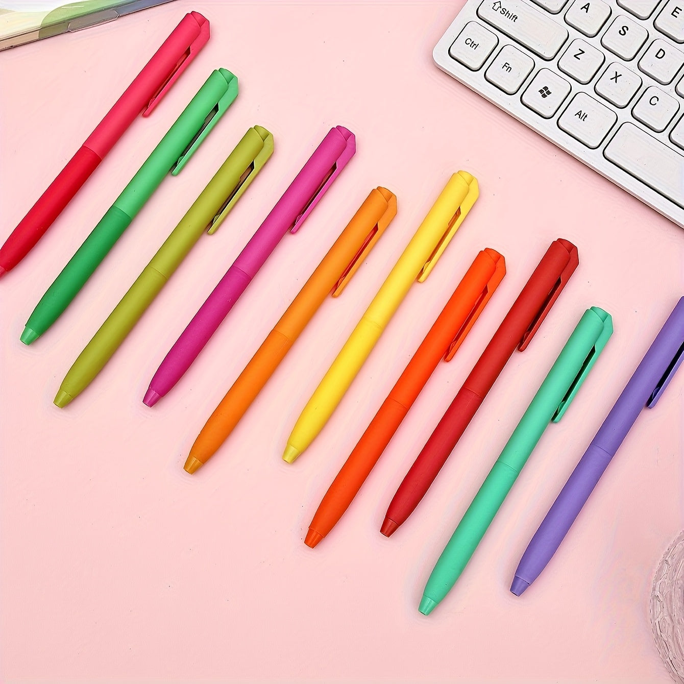 24pcs Colored Gel Pens for Note Taking Quick Drying Retractable Fine Point 0 5mm
