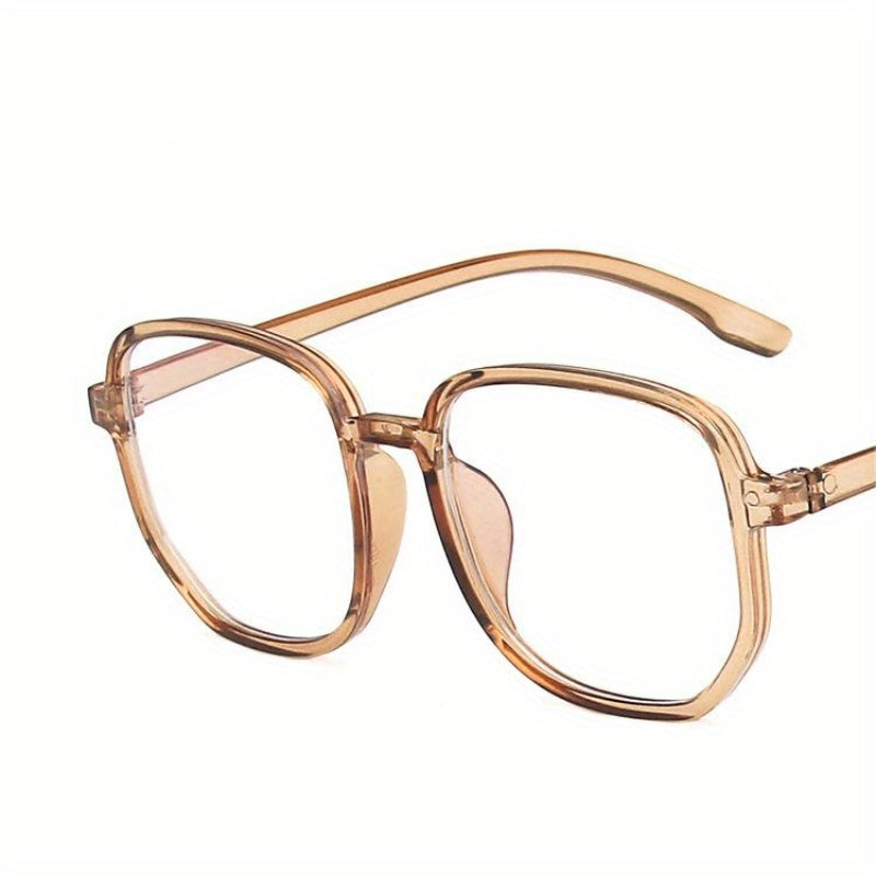 Clear Lens Glasses Geometric Frame Eyeglasses Anti Light Eyewear
