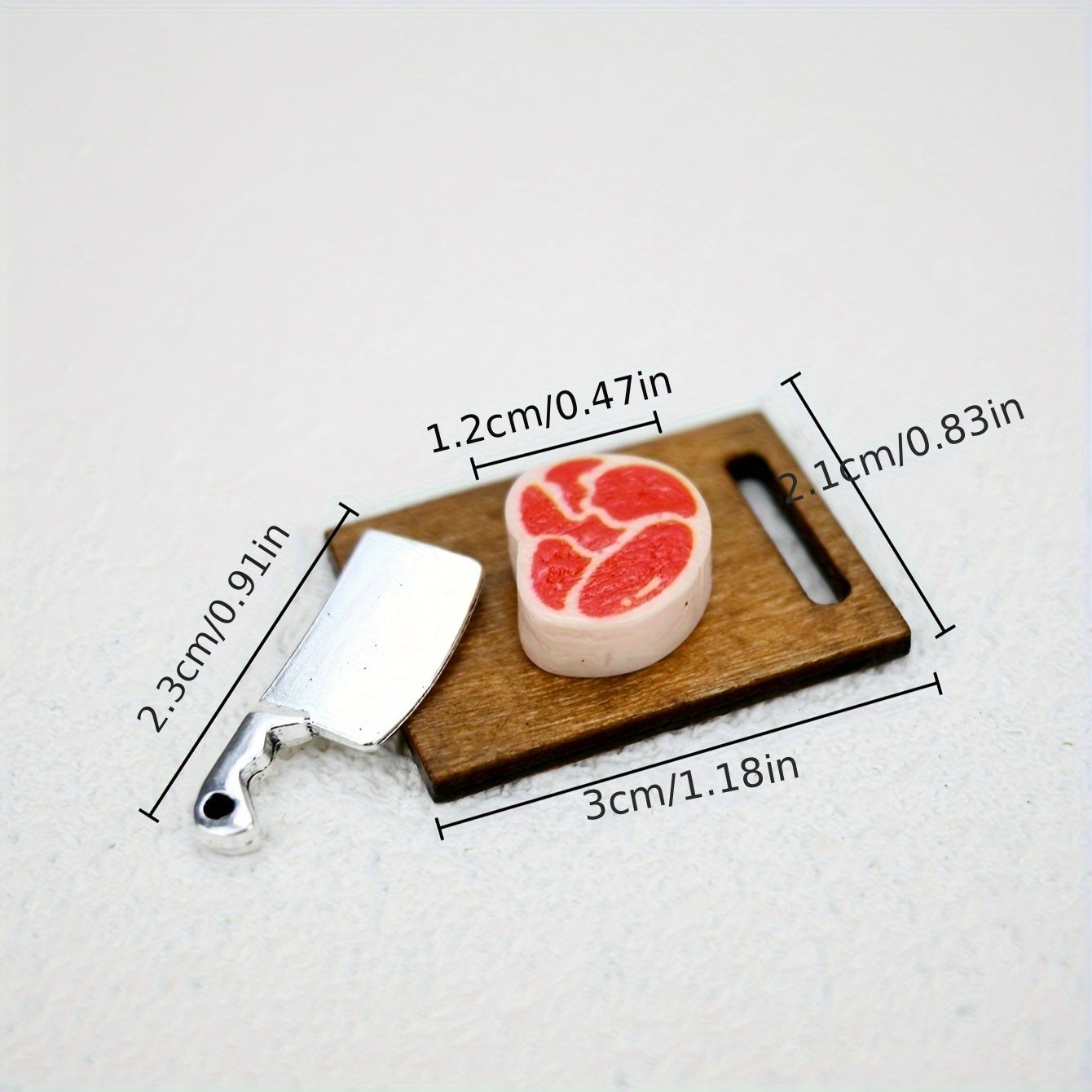 1:12 Scale Meat Display Set for Dollhouse with Cutting Board and Meat Model