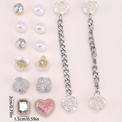 14pcs Street Style Clogs Buckle Punk DIY Shoes Charms Decoration