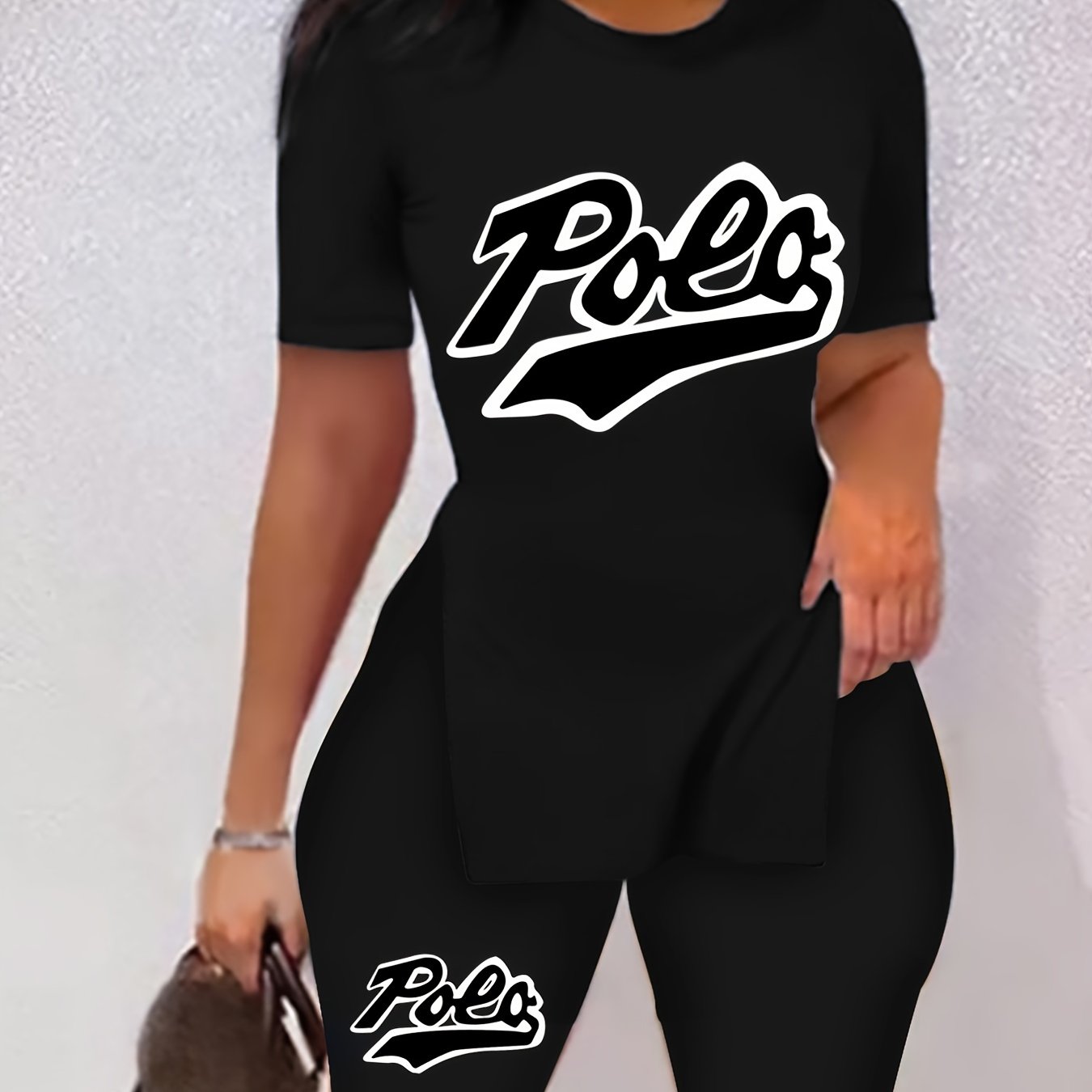 Retro Print Two Piece Set Short Sleeve T Shirt & Shorts