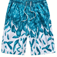 Floral & Geometric Patterns Beach Shorts Men's Drawstring Shorts