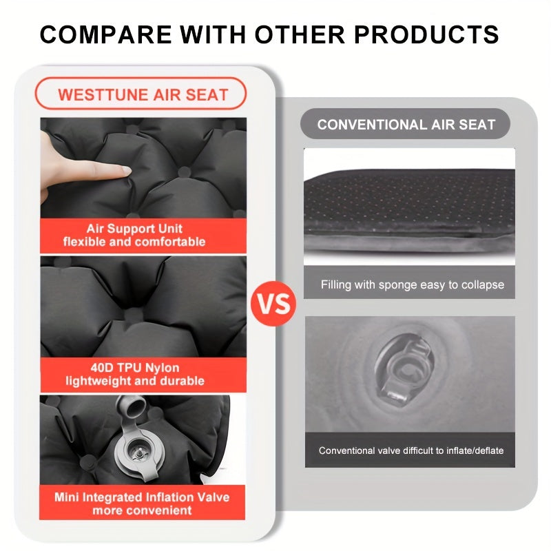 Outdoor Inflatable Seat Cushion Portable Waterproof Sitting Pad for Camping