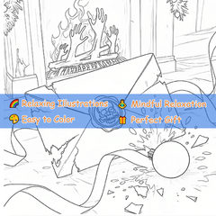 Gothic Horror Christmas Coloring Book - Dark Red Adult Activity Book