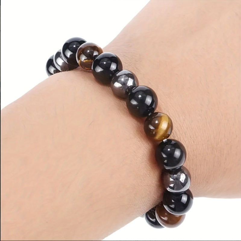 Men's Hematite & Tiger Eye Energy Bracelet