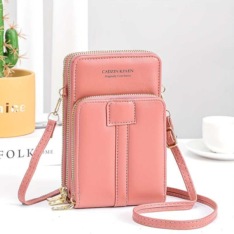 Vertical Layer Wallet Women Zipper Faux Leather Coin Purse