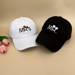 Mr Mrs Bow Embroidered Baseball Cap Solid Sunshade Dad Hat Adjustable