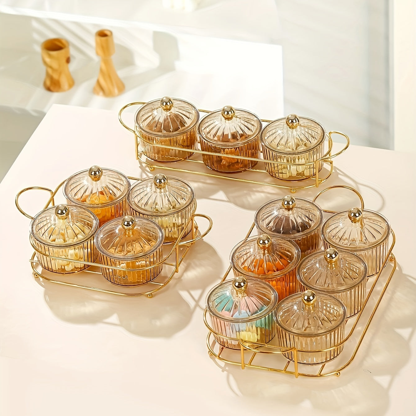 Clear Chip And Dip Serving Set With Tray Snack Candy Fruit Nut Serving Platter