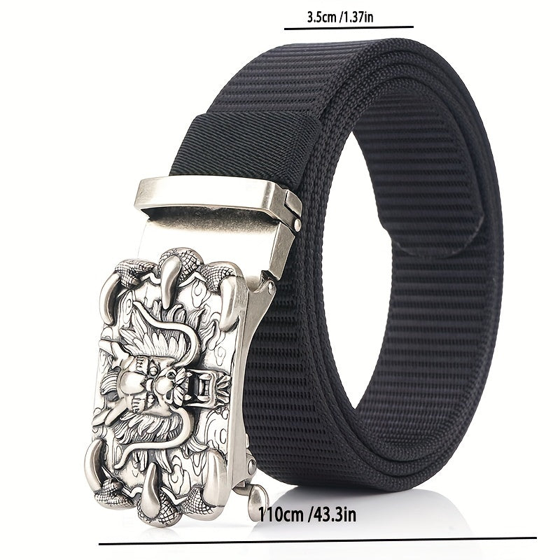 Men's Nylon Automatic Buckle Belt for Casual & Business Wear