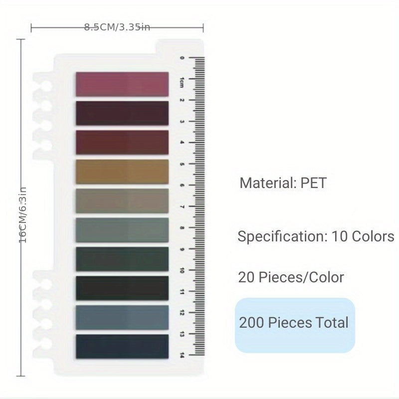200 Colored Sticky Tabs for Annotating Books