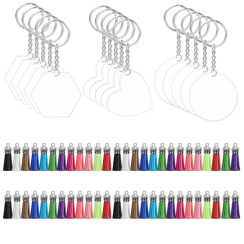 25Pcs Sublimation Acrylic Blanks Keychains DIY Crafts Decoration